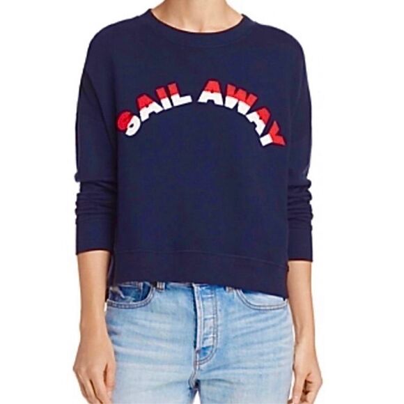 New. JOIE Cropped sweatshirt with a textured "sail away" slogan. Retails $228 - Picture 3 of 12